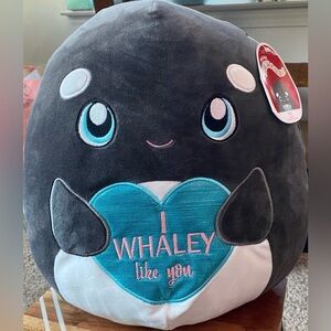 •NWT•Squishmallows Valentines Squad 12” Orca Whale- KAI